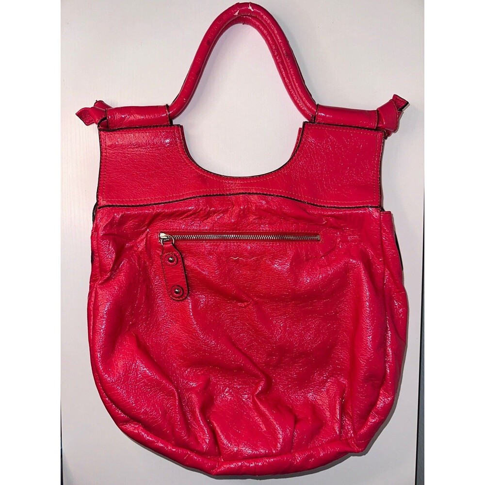 GUESS Red Ruched Shoulder Bag Large - Picture 8 of 10